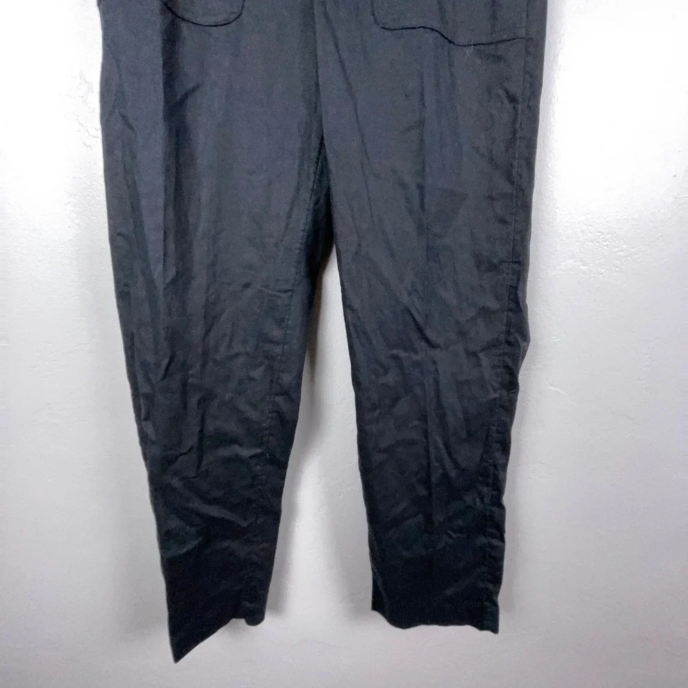 Banana Republic Pants Women 4 Black Slim Stretch Linen Blend Professional Office
